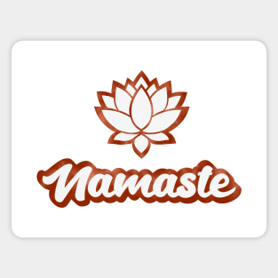 NAMASTE LOTUS - RUST BROWN Magnet